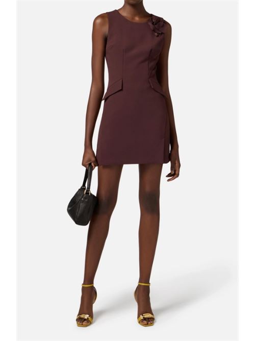 LIGHTWEIGHT CREPE DRESS ELISABETTA FRANCHI | AB77351E2644 cacao